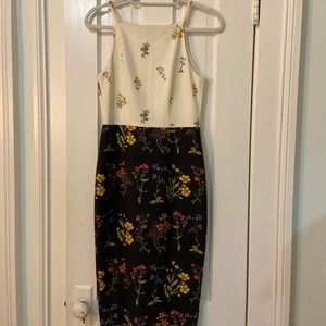 Floral combo midi dress